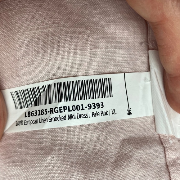 QUINCE 100% European Linen Smocked Midi Dress in Pale pink Size XL - NWOT - Picture 7 of 8